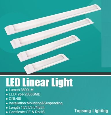 2ft 24*75*600mm Lineaire High Bay Led Lights Dimmable Waterproof IP41 Aluminium Housing