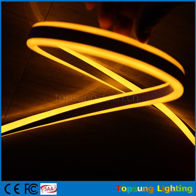 warmverkoop 12V dubbelzijdig gele led neon flexibele band voor buiten