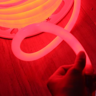 110V 220V 360 graden gloed Flexibel rond LED neon touw Lichte rode kleur