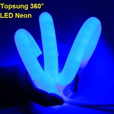 IP67 110 volt dmx led neon touw 16mm 360 graden ronde flex lichten blauw
