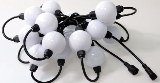 10 ft spoel DMX 24v 50mm RGB pixel led lichtstrengen wereldbol 3D ballen voor buiten decoratie project