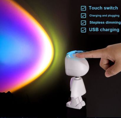 USB-oplaadrobot zonsondergang projectie licht woonkamer wanddecoratie
